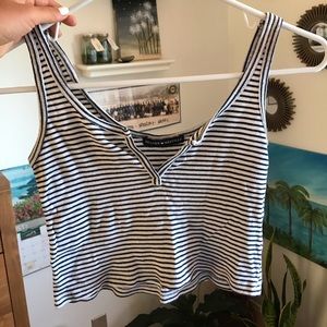 Brandy Melville Blue Stripped Crop Top